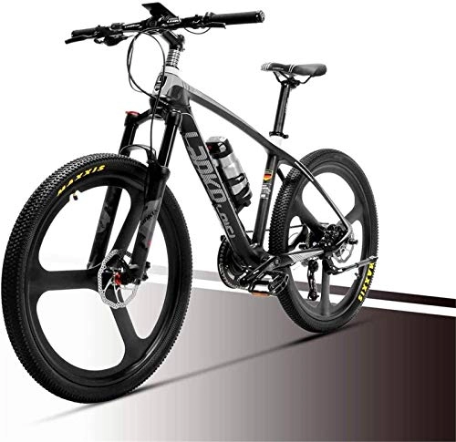 Electric Mountain Bike : Ebikes, 36V 6.8AH Electric Mountain Bike City Commute Road Cycling Bicycle Carbon Fiber Super-Light 18kg No Electric Bike with Hydraulic Brake (Color : Black)