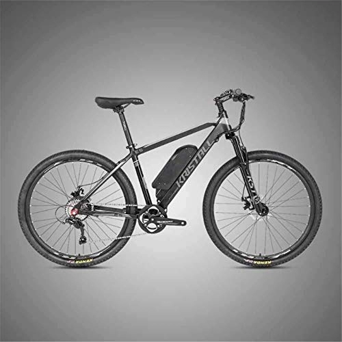 Electric Mountain Bike : Ebikes, Electric Bicycle Lithium Battery Disc Brake Power Mountain Bike Adult Bicycle 36V Aluminum Alloy Comfortable Riding (Color : Gray, Size : 27.5 * 15.5 inch)