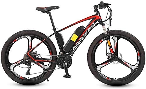 Electric Mountain Bike : Ebikes, Electric Mountain Bike 26 In with 250W 36V Lithium Battery with 27 Speed Variable Speed System with Double Hydraulic Shock Absorption Electric Bicycle Load 75kg Black Red (Size : 10AH)