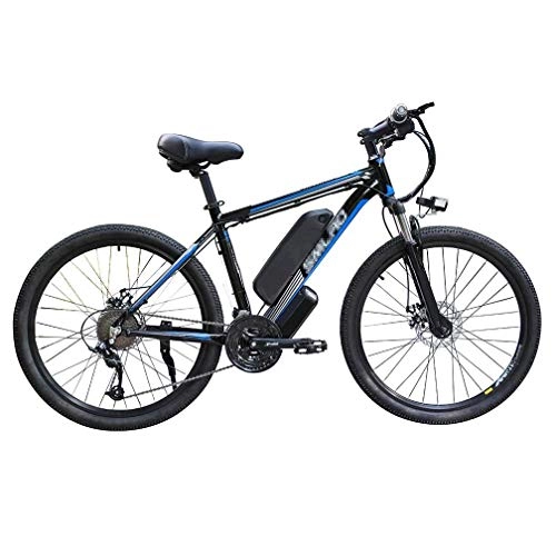 Electric Mountain Bike : Electric Bicycle, 26'' Electric Mountain Bike with LED Light, 21 Speed E-Bike with Removable Large Capacity Lithium-Ion Battery, for Men Women Bike, B