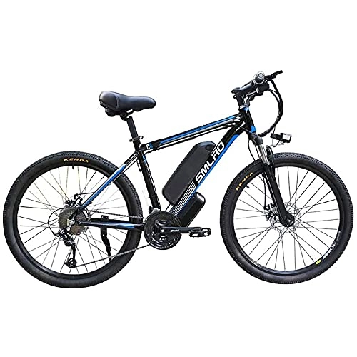 Electric Mountain Bike : Electric Bicycles For Adults, Ip54 Waterproof 350W Aluminum Alloy Ebike Bicycle Removable 48V / 13Ah Lithium-Ion Battery Mountain Bike / Commute Ebike(Color:Black / blue)