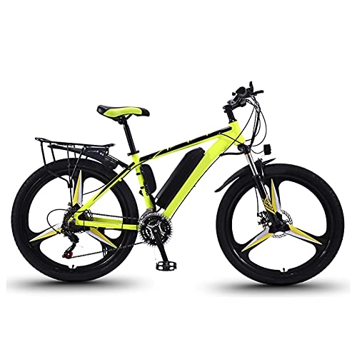 Electric Mountain Bike : Electric Bike, 26Inch Electric Bikes for Adults Mountain Bike with 350W Motor, 36V / 10Ah Removable Battery, 21Speed Gears, Double Disc Brakes, Green, 26 inch