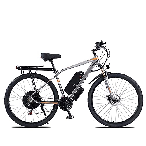 Electric Mountain Bike : Electric Bike, 29" Electric Mountain Bike for Adults, Professional 21 Speed Variable Speed E-bike, Double Disc Brakes, for Outdoor Riding Travel Exercise City Commute Ebike, Gray, 48V 1000W 13AH