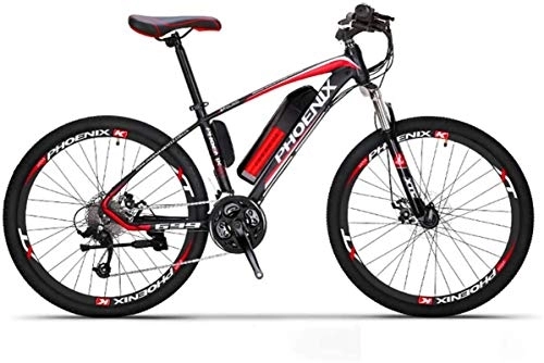 Electric Mountain Bike : Electric Bike, Adult Electric Mountain Bike, 250W Snow Bikes, Removable 36V 10AH Lithium Battery for, 27 speed Electric Bicycle, 26 Inch Wheels (Color : Red)