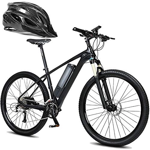 Electric Mountain Bike : Electric Bike Adult Electric Mountain Bike, 27.5 Inch Carbon Fiber Power Assisted Electric Bicycle Mountain Bike 36V / 10.5Ah Lithium Battery Bicycle Male And Female Electric Bicycle