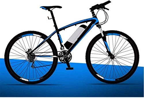 Electric Mountain Bike : Electric Bike, Adults Electric Assist Bicycle, with Riding Helmet 26 Inch Travel Electric Bicycle Dual Disc Brakes 21 Speed Gear Mountain Ebike Up To 130 Kilometers (Color : Blue, Size : A)