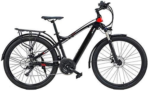 Electric Mountain Bike : Electric Bike Adults Mountain Electric Bike, 27.5 Inch Travel E-Bike Dual Disc Brakes with Mobile Phone Size LCD Display 27 Speed Removable Battery City Electric Bike