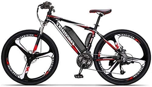 Electric Mountain Bike : Electric Bike, City Bike for Men, Removable 36V 10AH / 14AH Lithium-Ion Battery Pack Integrated, 27-Level Shift Assisted, 110-130Km Driving Range, Dual Disc Brakes Bicycle (Color : Red, Size : 40km)