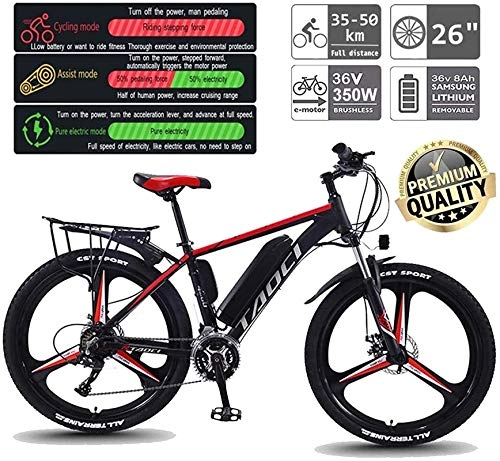 Electric Mountain Bike : Electric Bike Electric Mountain Bike 26'' Electric Mountain Bike with 30 Speed Gear And Three Working Modes, E-Bike Citybike Adult Bike with 350W Motor for Commuter Travel Lithium Battery Beach Cruise
