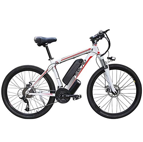 Electric Mountain Bike : Electric Bike Electric Mountain Bike, 26 Inch Folding E-Bike with Lithium Battery 48Av10ah, 350W Motor, Three Modes To Choose From, Red