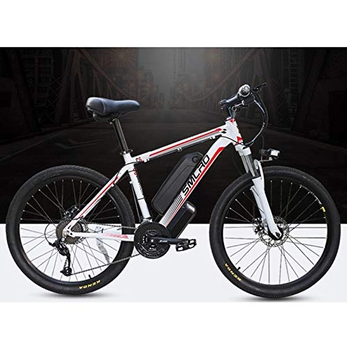 Electric Mountain Bike : Electric Bike Electric Mountain Bike 350W Ebike 26'' Electric Bicycle, Adults Ebike with Removable 48V 10Ah Battery, Professional 21 Speed Gears, White