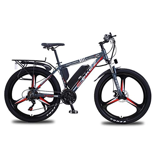 Electric Mountain Bike : Electric Bike Electric Mountain Bike 350W Ebike 26'' Electric Bicycle, Adults Ebike with Removable36V 13Ah Battery, Professional 21 Speed Gears, Gray, 36V8AH