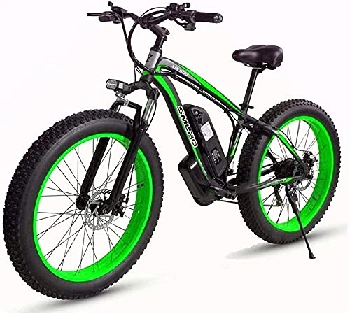 Electric Mountain Bike : Electric Bike Electric Mountain Bike 4.0 Fat Tire ow Bike， 26 Inch Electric Mountain Bike， 48V 1000W Motor 17.5 Lithium Moped， Male and Female Off-Road Bike， Hard-Tail Bicycle for the jungle trails，