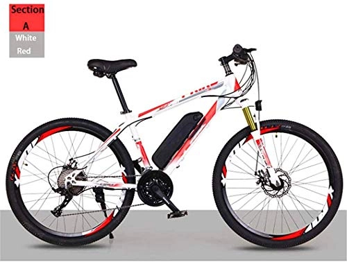 Electric Mountain Bike : Electric Bike Electric Mountain Bike Adult Off-Road Electric Bicycle, 26'' Electric Mountain Bike with Removable Lithium-Ion Battery 21 / 27 Variable Speed Lithium Battery Beach Cruiser for Adults Mount