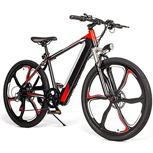 Electric Mountain Bike : Electric Bike, Electric Mountain Bike, Adults 26 Inch Mountain Bike, 350W 48V 8AH, Men Women Electric Bikes, 7 Speed Shift, Dual Shock Absorbers for Travel, Outdoor