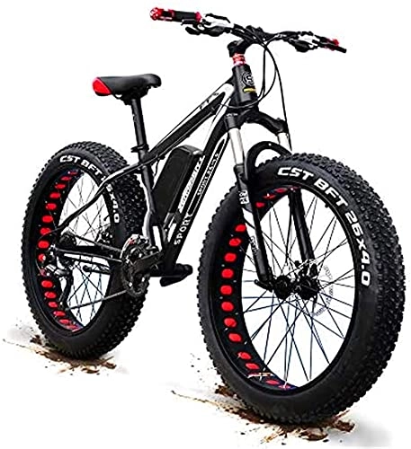 Electric Mountain Bike : Electric Bike Electric Mountain Bike Aluminum E-Bike 26 inch 4” Tires 250W 25km / h Adults Ebike Suspension Fork with 48V 18Ah Removable Battery 21 Speed Disc Brake Shifting Built for Trail Riding