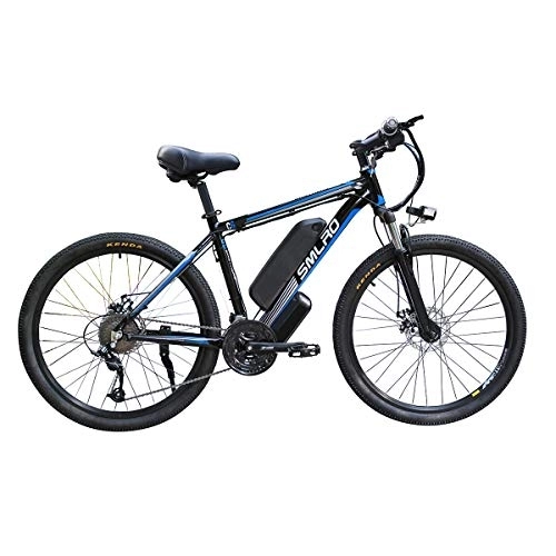 Electric Mountain Bike : Electric Bike for Adults, Electric Mountain Bike, 26 Inch 240W Removable Aluminum Alloy Ebike Bicycle, 48V / 10Ah Rechargeable Battery for Outdoor Cycling Travel Work Out, Black Blue, 26 In