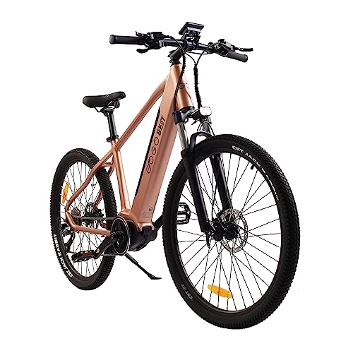 Electric Mountain Bike : Electric Bike for Adults, Mountain Bike 250W Electric Hybrid Bicycle Commute E-bike with 36V 10Ah Removable Battery, LCD Display City Commuter for Sports Outdoor Cycling Travel Commuting Golden