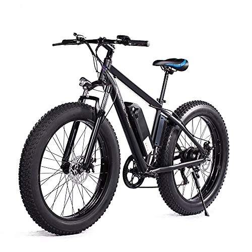 Electric Mountain Bike : Electric Bike Snow Bicycle 26“ Fat Tire Bike 500W 48V / 12.5AH Battery EBike Moped Beach Mountain Pedal Assist