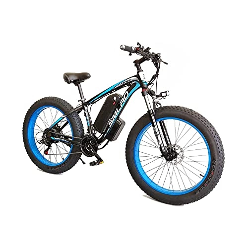 Electric Mountain Bike : Electric Bikes For Adult, 4.0 Fat Tire Bike / 350W 48V Super Power Electric Bikes With Removable Lithium Battery And Battery Charger And Three Working Modes With Rear Seat(Color:Black blue)