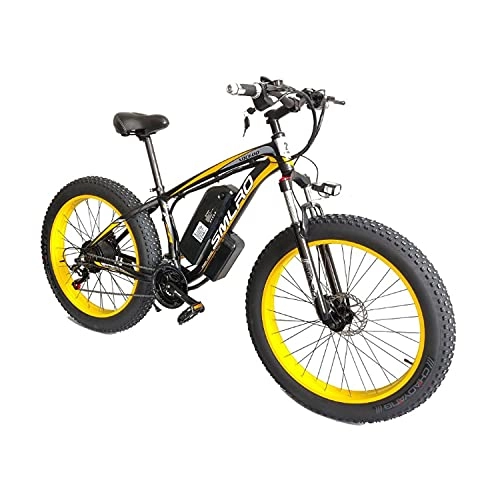 Electric Mountain Bike : Electric Bikes For Adult, 4.0 Fat Tire Bike / 350W 48V Super Power Electric Bikes With Removable Lithium Battery And Battery Charger And Three Working Modes With Rear Seat(Color:Black yellow)