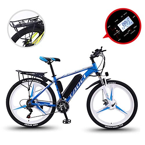 Electric Mountain Bike : Electric Bikes for Adult, Magnesium Alloy Ebikes Bicycles All Terrain 26" 36V 350W 13Ah Removable Lithium-Ion Battery Mountain Ebike for Men, Blue 36V 08Ah50Km