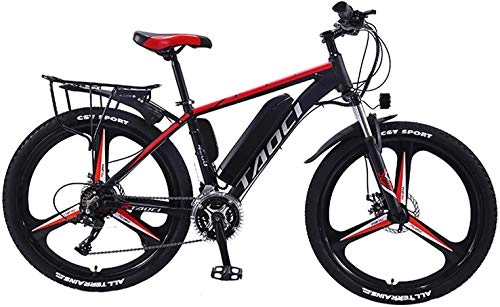 Electric Mountain Bike : Electric Bikes for Adult, Magnesium Alloy Ebikes Bicycles All Terrain, 26" 36V 350W 13Ah Removable Lithium-Ion Battery Mountain Ebike for Mens, Red, 10Ah65Km
