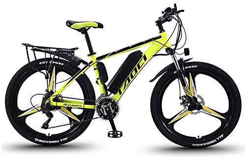 Electric Mountain Bike : Electric Bikes for Adult, Magnesium Alloy Ebikes Bicycles All Terrain, 26" 36V 350W 13Ah Removable Lithium-Ion Battery Mountain Ebike for Mens, Yellow, 13Ah80Km