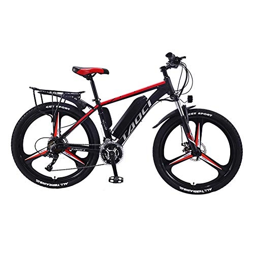 Electric Mountain Bike : Electric Bikes for Adult, Magnesium Alloy Ebikes Bicycles All Terrain, 26" 36V 350W Removable Lithium-Ion Battery Mountain Ebike, for Mens Outdoor Cycling Travel Work Out And Commuting, Red, 13Ah
