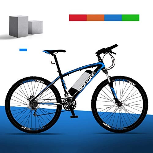 Electric Mountain Bike : Electric Bikes for Adult, Magnesium Alloy Ebikes Bicycles All Terrain, 26" 38V 250W Removable Lithium-Ion Battery Mountain Ebike, for Mens Outdoor Cycling Travel Work Out And Commuting, Blue