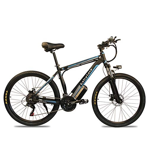 Electric Mountain Bike : Electric Bikes for Adult, Mens Mountain Bike, Electric Mountain Bike with Removable Large Capacity Lithium-Ion Battery (48V 350W), Mileage 30-50km-High, Electric Bike 21 Speed Gear, Blue