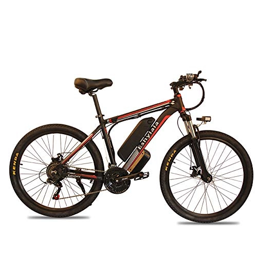Electric Mountain Bike : Electric Bikes for Adult, Mens Mountain Bike, Electric Mountain Bike with Removable Large Capacity Lithium-Ion Battery (48V 350W), Mileage 30-50km-High, Electric Bike 21 Speed Gear, Red