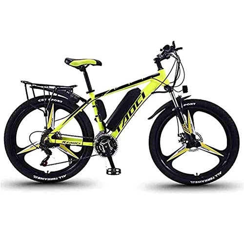 Electric Mountain Bike : Electric Bikes for Adult, Mens Mountain Bike, Magnesium Alloy Ebikes Bicycles All Terrain, 26" 36V 350W Removable Lithium-Ion Battery Bicycle Ebike, for Outdoor Cycling Travel Work Out, Yellow, 10Ah