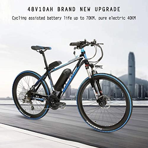 Electric Mountain Bike : Electric Bikes for Adult, Mens Mountain Bike, Magnesium Alloy Ebikes Bicycles All Terrain, 26" 48V 240W Removable Lithium-Ion Battery Bicycle Ebike, for Outdoor Cycling Travel Work Out