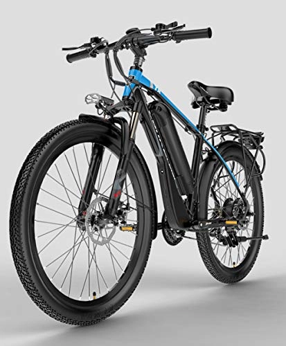 Electric Mountain Bike : Electric Bikes for Adult, Mens Mountain Bike, Magnesium Alloy Ebikes Bicycles All Terrain, 26" 48V 400W Removable Lithium-Ion Battery Bicycle Ebike, for Outdoor Cycling Travel Work Out, Blue