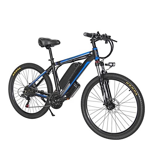 Electric Mountain Bike : Electric Bikes for Adults 26" Electric Mountain Bike, 1000W MTB E-bike for Men Battery Electric City Bike Snow Hybrid Bicycle (Color : Blue, Number of speeds : 21)