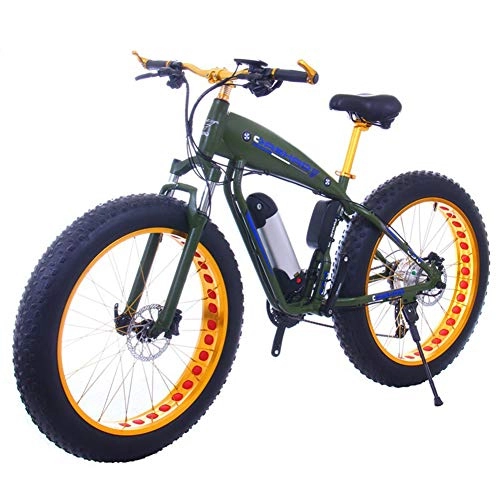 Electric Mountain Bike : Electric Bikes for Adults, 350W Mountain Ebike with 48V 10AH Removable Battery, Aluminum 26" Electric Bicycle Power Assist Bike with Dual Disc Brakes, Shimano 21 Speed Gears, Green