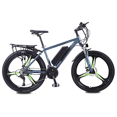 Electric Mountain Bike : Electric Bikes For Adults Electric Mountain Bike, 26 Inch Wheels 350W / 36V Removable Charging Lithium Battery Max Speed 35km / h Cycling Travel Work, Green, 10AH