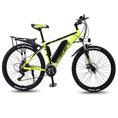 Electric Mountain Bike : Electric Bikes Mountain Bicycle, 26 Inch Tire Bike Boost Bikes Lockable Suspension Fork LCD Display for Sports Outdoor Cycling, Yellow