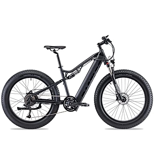 Electric Mountain Bike : Electric Fat Bike for Adults 4.0-inch Fat Tire Full Suspension Mountain E-bike 26inch Power Motor Bicycle with 48v 14.5Ah Removable Battery Ebike Aluminum Frame Dual Suspension E MTB 9 Speed Gears