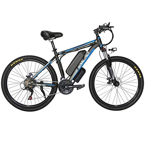 Electric Mountain Bike : Electric Mountain Bike, 1000W 26'' Electric Bicycle with Removable 48V 18Ah Lithium Battery Three Working Modes ?with Rear Seat (Black blue)
