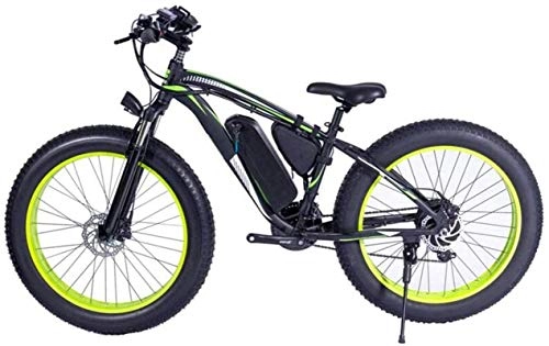 Electric Mountain Bike : Electric Mountain Bike, 1000W Electric Bike 48V 13Ah Mens Mountain Bike 26" Fat Tire Ebike Road Bicycle Beach / Snow Bike with Dual Hydraulic Disc Brakes and Suspension Fork , Bicycle ( Color : Black )