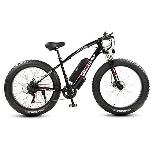 Electric Mountain Bike : Electric Mountain Bike，21 Speeds Suspension High-Carbon Steel MTB Bicycle, 26 Inch Wheels，Dual Disc-Brake Non-Slip，Adjustable Seat，for Adults MTB Bicycle，Multiple Col black- 48V13ah