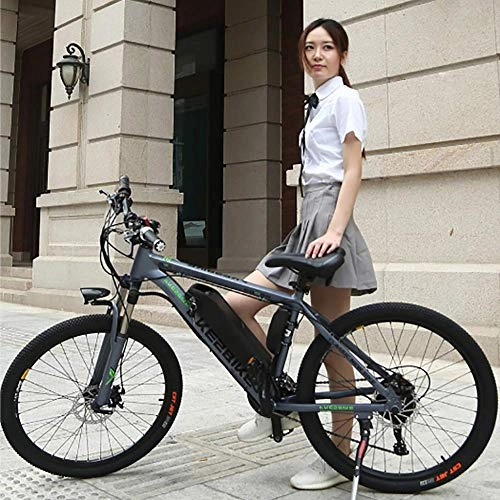 Electric Mountain Bike : Electric Mountain Bike, 26'' Cross-Country Bike, With 36V 350W Brushless High Speed Motor, 27 Speed, For Men, Women, Outdoor Sports