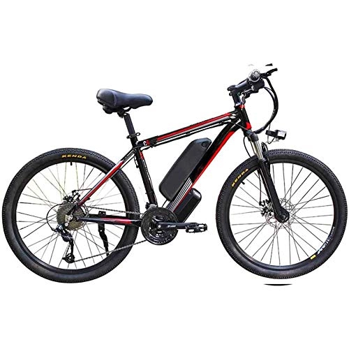 Electric Mountain Bike : Electric Mountain Bike, 26 In Electric Bike for Adult 48V10AH350W High Capacity Lithium Battery with Battery Lock 27 Speed Mountain Bicycle with LCD Instrument and LED Headlights Commute E-bike Electr