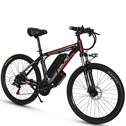 Electric Mountain Bike : Electric Mountain Bike, 26 Inch E-Bike City Commuter Bike with 48V 10 / 15Ah Removable Lithium Battery, 27 Speed Gear, Front And Rear Disc Brakes, 10AH