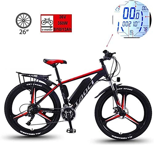 Electric Mountain Bike : Electric Mountain Bike, 26-Inch Electric Bicycle Lithium Battery Power Mountain Bike, 36V350W Super-Strong Motor-8AH / 10AH / 13AH Option, 50-90Km Cruising Range, All-Terrain Outdoor Riding , Bicycle