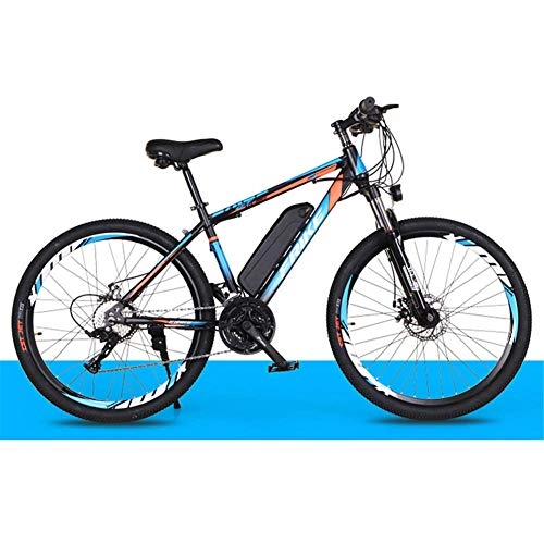 Electric Mountain Bike : Electric Mountain Bike, 26-Inch Hybrid Bicycle / (36V8Ah) 27 Speed 5 Speed Power System Mechanical Disc Brakes Lock Front Fork Shock Absorption, Up to 35KM / H-dark blue