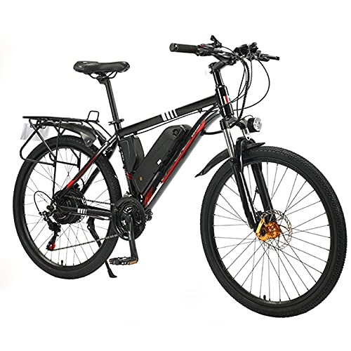 Electric Mountain Bike : Electric Mountain Bike, 26 Inches Snow Bike for Adult, Fat Tire Bicycle E-Bike All Terrain, with Removable Lithium-Ion Battery 21 Speed Shifter, 48V500W Motor, for Outdoor Cycling, Black