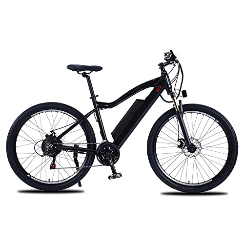 Electric Mountain Bike : Electric Mountain Bike, 27.5 Inches Snow Bike for Adult, Fat Tire Bicycle E-Bike All Terrain, 10AH Removable Lithium-Ion Battery 21 Speed Shifter, 48V500w Powerful Motor, Black